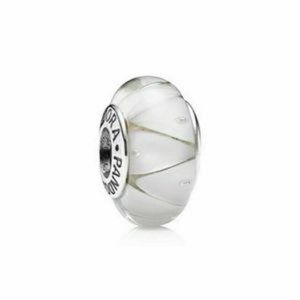 Pandora White Looking Murano Charm 925 Sil…